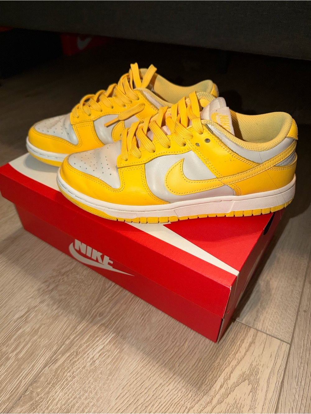 Nike Dunk Low - Yellow & White Leather Sneakers